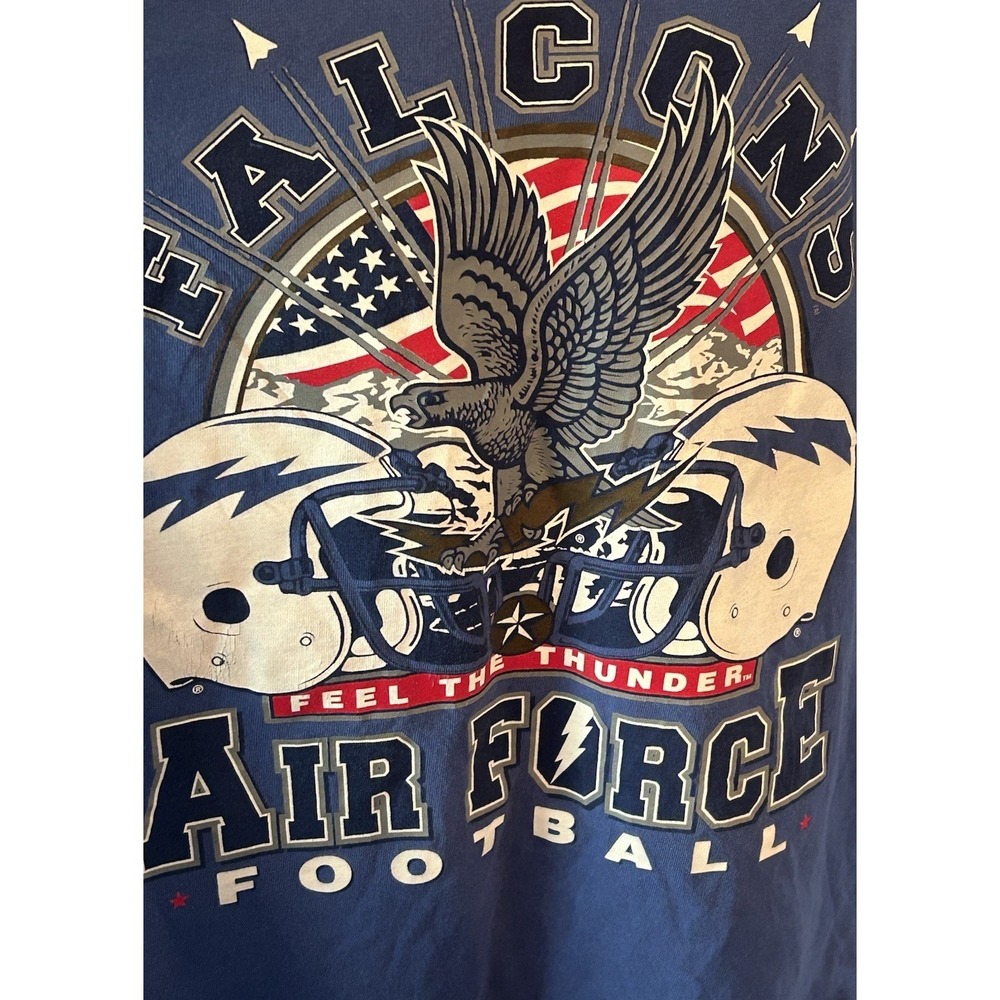 Air Force Falcons Football Mens XL NCAA Football Tee T-Shirt "Feel The Thunder" - Picture 2 of 7
